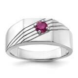 African Ruby Signet Men&#39;s Ring Sterling Silver Rhodium-Plated QR7640 by Men&#39;s Jewelry and Accessori…