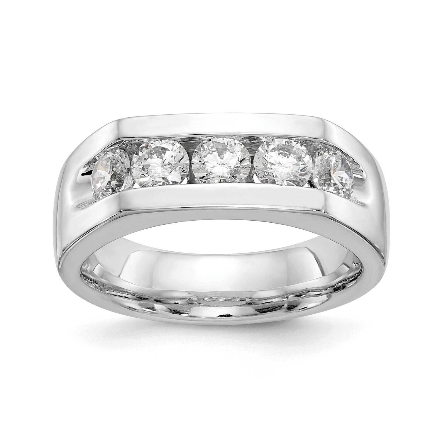 5-Stone Holds 5-3.7mm Round Open Channel Band Ring Mounting 14k White Gold RM3279B-100-WAA, MPN: RM…