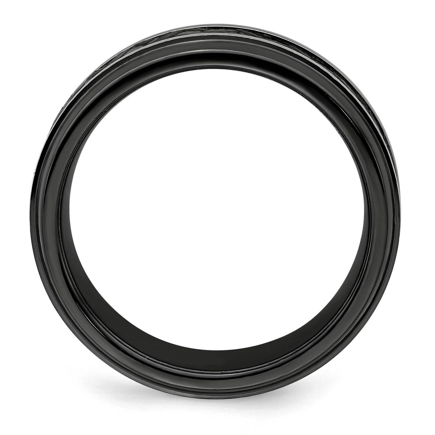 8mm Black Stepped Black Carbon Fiber Insert Band Titanium EMR310--2