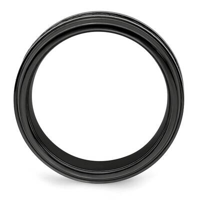 8mm Black Stepped Black Carbon Fiber Insert Band Titanium EMR310--2 by Edward Mirell, MPN: EMR310--…
