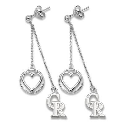 Colorado Rockies Cr 9/16 Beloved Heart Earrings Sterling Silver ROK005BLERD-SS, MPN: ROK005BLERD-SS…
