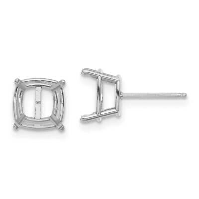 8mm Single Cushion Cut Earring Friction Post Earring Mounting 14k White Gold WG2903-5, MPN: WG2903-…