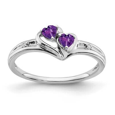 Amethyst Diamond 2-Stone Heart Ring 10k White Gold RM7149-AM-001-WA, MPN: RM7149-AM-001-WA, 1911018…