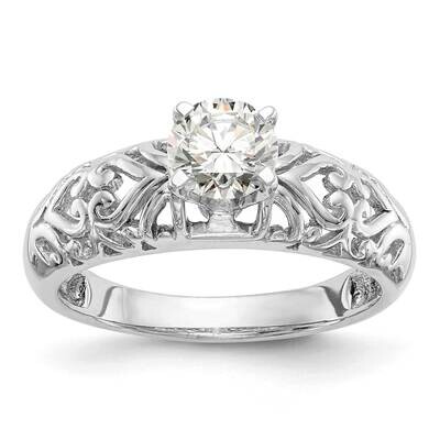 Peg Set Filigree Heart Design Solitaire Engagement Ring Mounting 14k White Gold RM1995E-CWAA, MPN: …