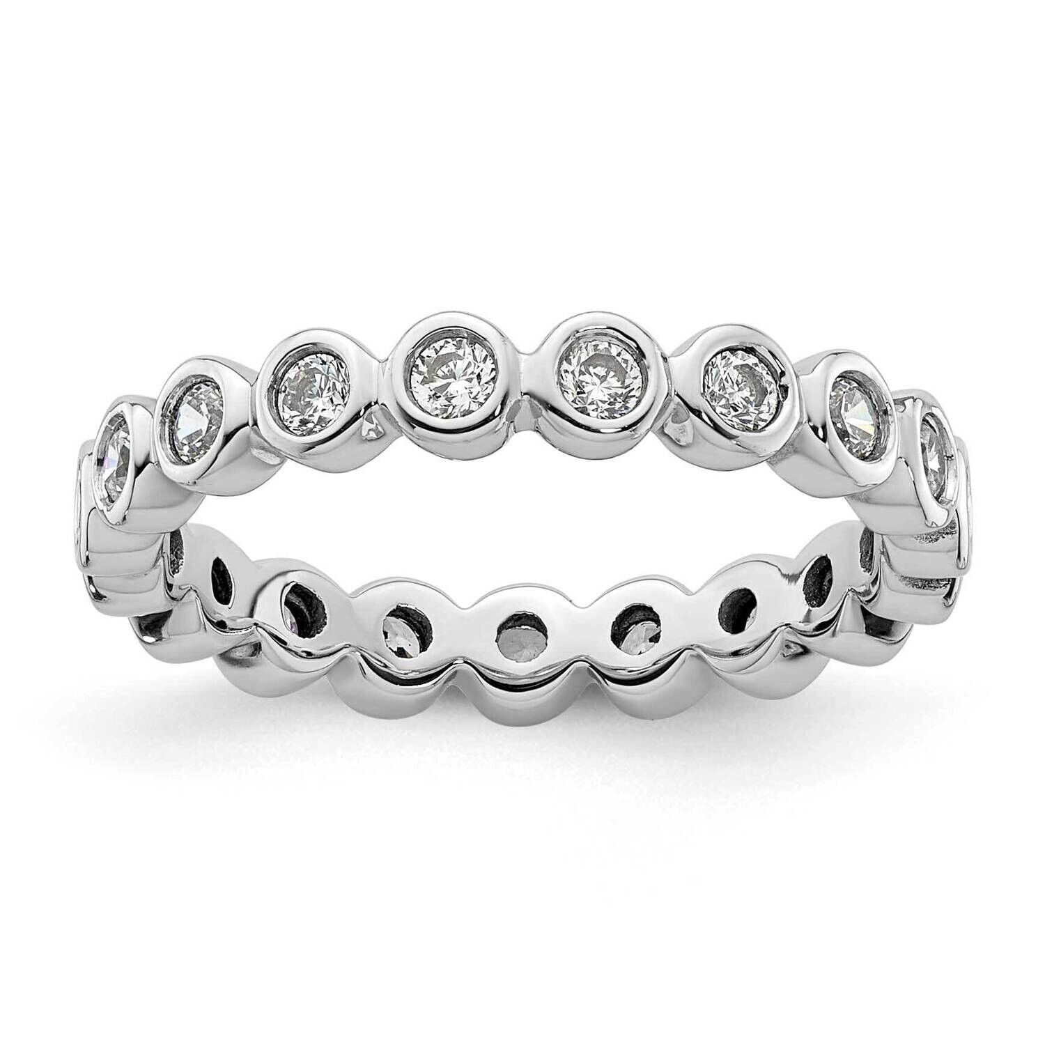 Polished Bezel-Set 1/2 Carat Diamond Complete Eternity Band 14k White Gold ET0011-050-5W4, MPN: ET0…