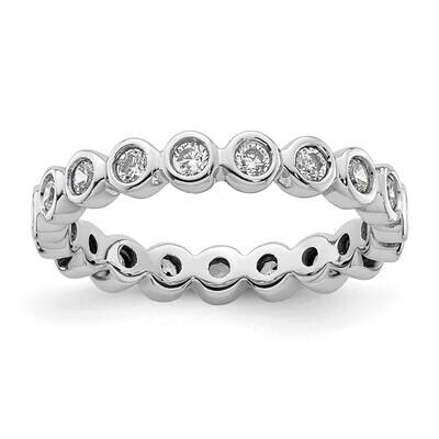 Polished Bezel-Set 1/2 Carat Diamond Complete Eternity Band 14k White Gold ET0011-050-5W4, MPN: ET0…