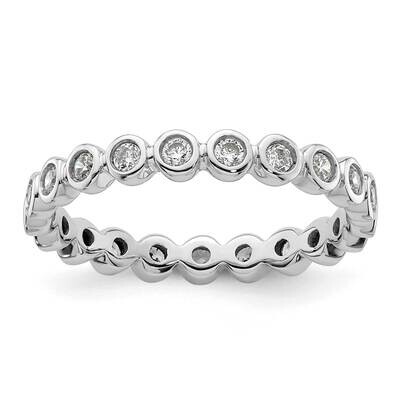 Polished Bezel-Set 1/2 Carat Diamond Complete Eternity Band 14k White Gold ET0011-050-8W4, MPN: ET0…