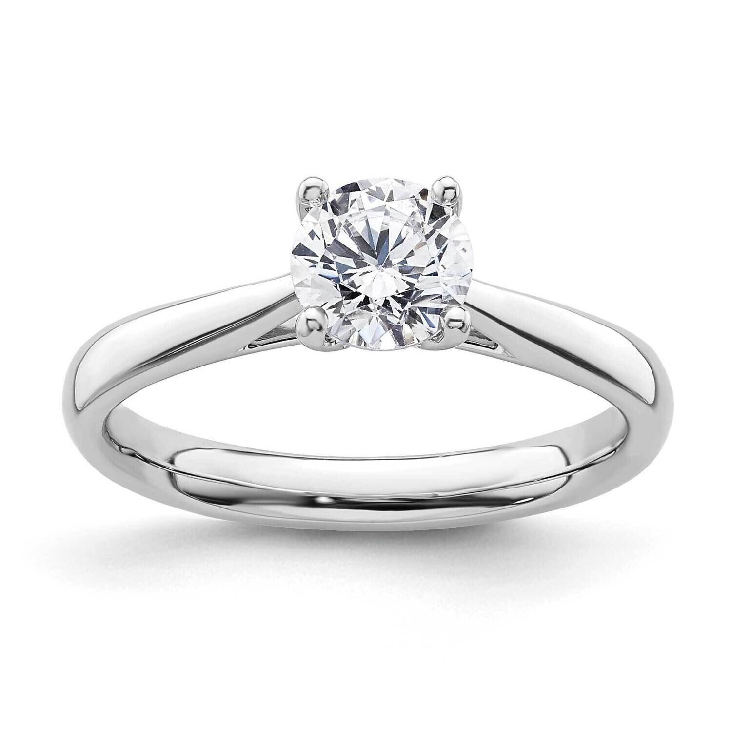 3/4 Carat 5.80 mm 4-Prong Heart Round Solitaire Engagement Ring Mounting 14k White Gold RM1937E-075-CWAA