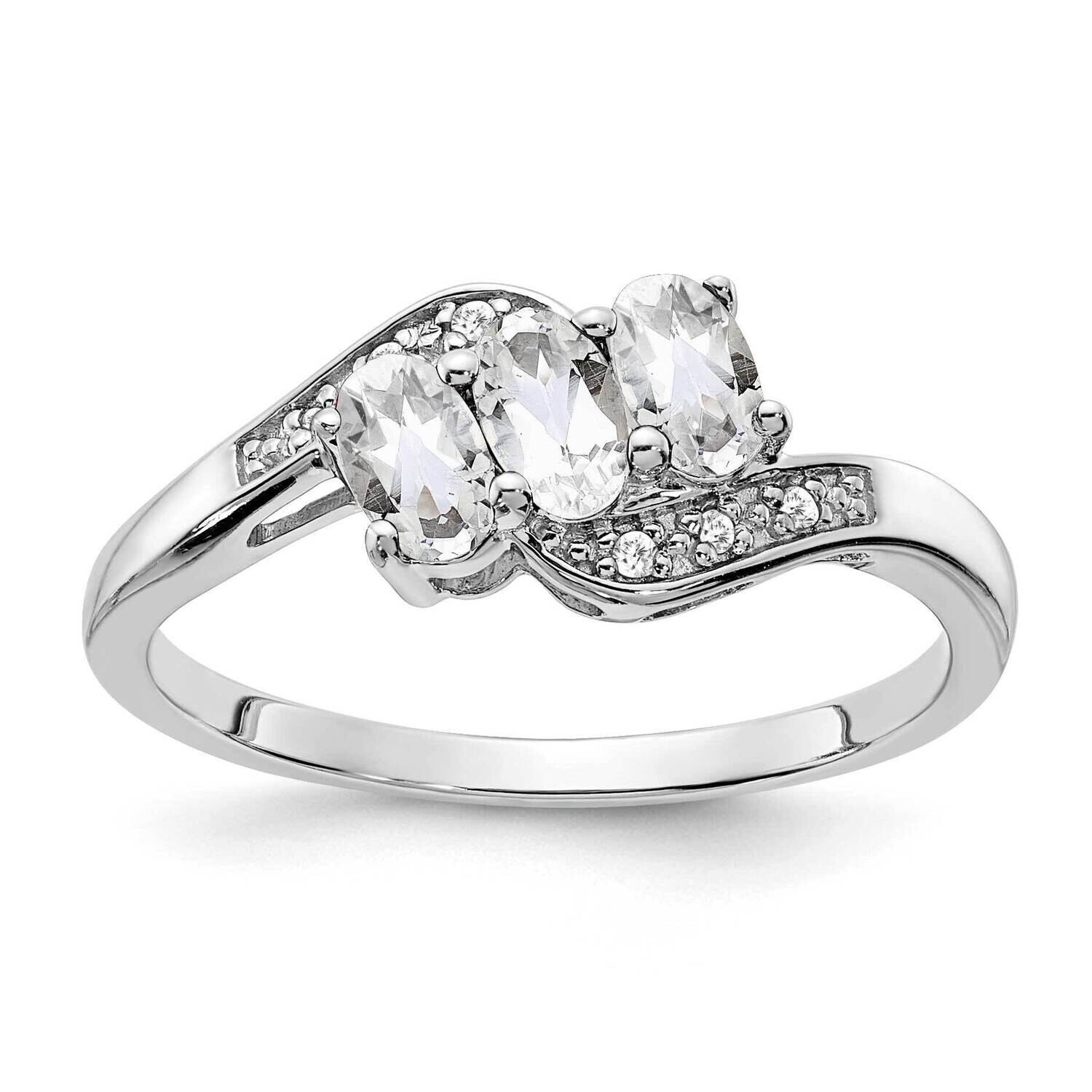 White Topaz Diamond Ring Sterling Silver Rhodium-Plated RM7403-WT-003-SSA, MPN: RM7403-WT-003-SSA,