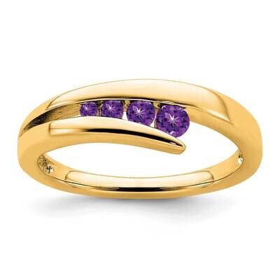 Amethyst 4-Stone Ring 14k Gold RM7112-AM-Y, MPN: RM7112-AM-Y, 191101815263