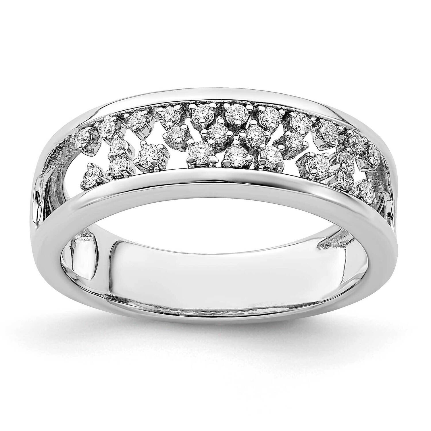 Polished Fancy Diamond Band 14k White Gold RM6830-020-WA