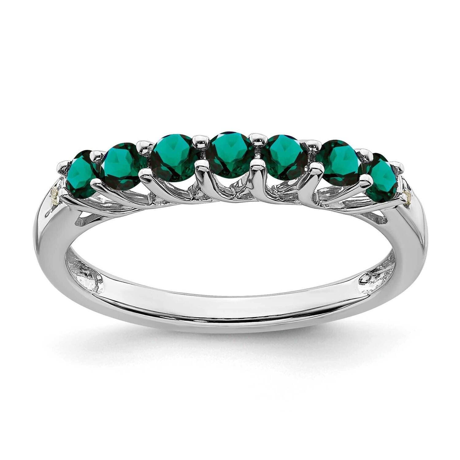 Created Alexandrite Diamond 7-Stone Ring 10k White Gold RM7411-CA-001-1WA, MPN: RM7411-CA-001-1WA, …