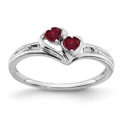 Created Ruby Diamond 2-Stone Heart Ring 14k White Gold RM7149-RU-001-WA, MPN: RM7149-RU-001-WA, 191…