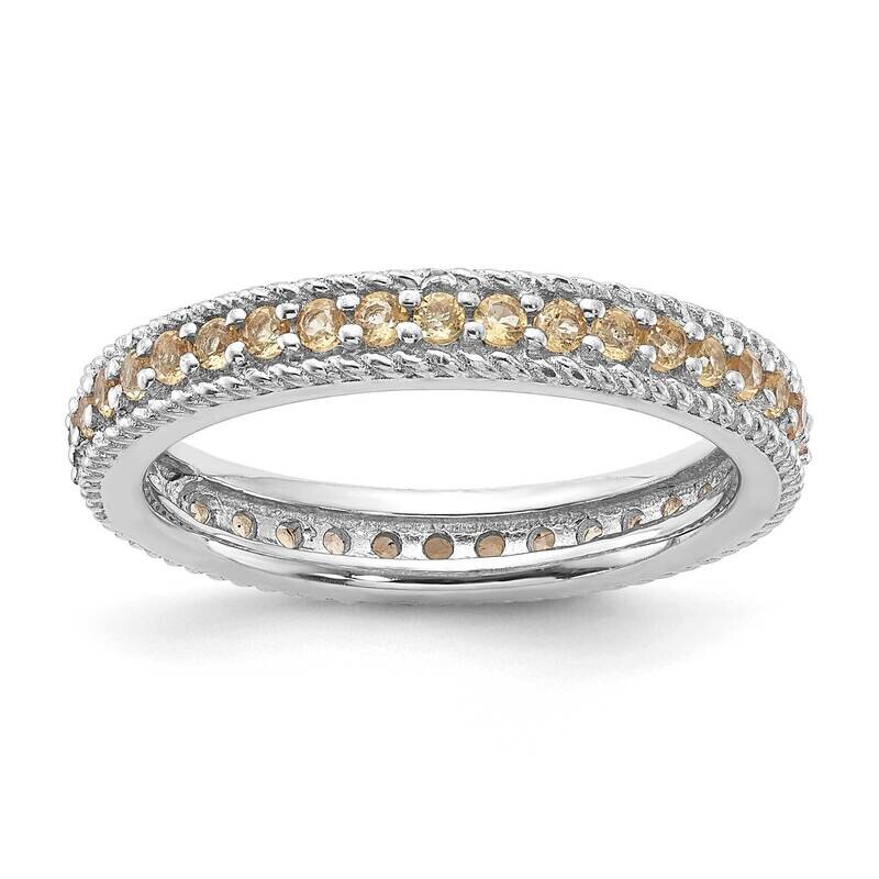 Stackable Expressions Polished Citrine Eternity Ring Sterling Silver QSK1454