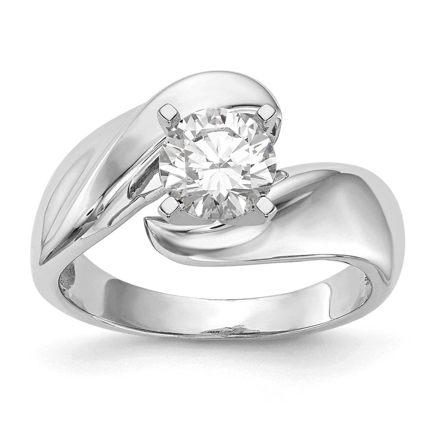Peg Set Bypass Solitaire Engagement Ring Mounting 14k White Gold RM2024E-CWAA, MPN: RM2024E-CWAA,