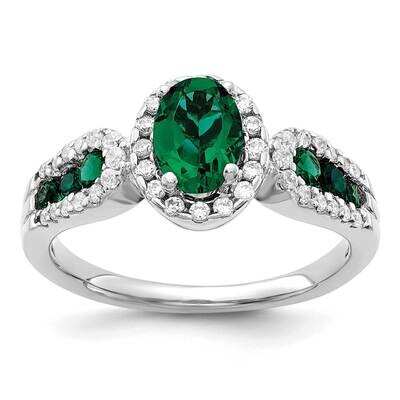 Diamond Oval Created Emerald Ring 14k White Gold RM5745-CEM-033-WAA, MPN: RM5745-CEM-033-WAA, 88395…
