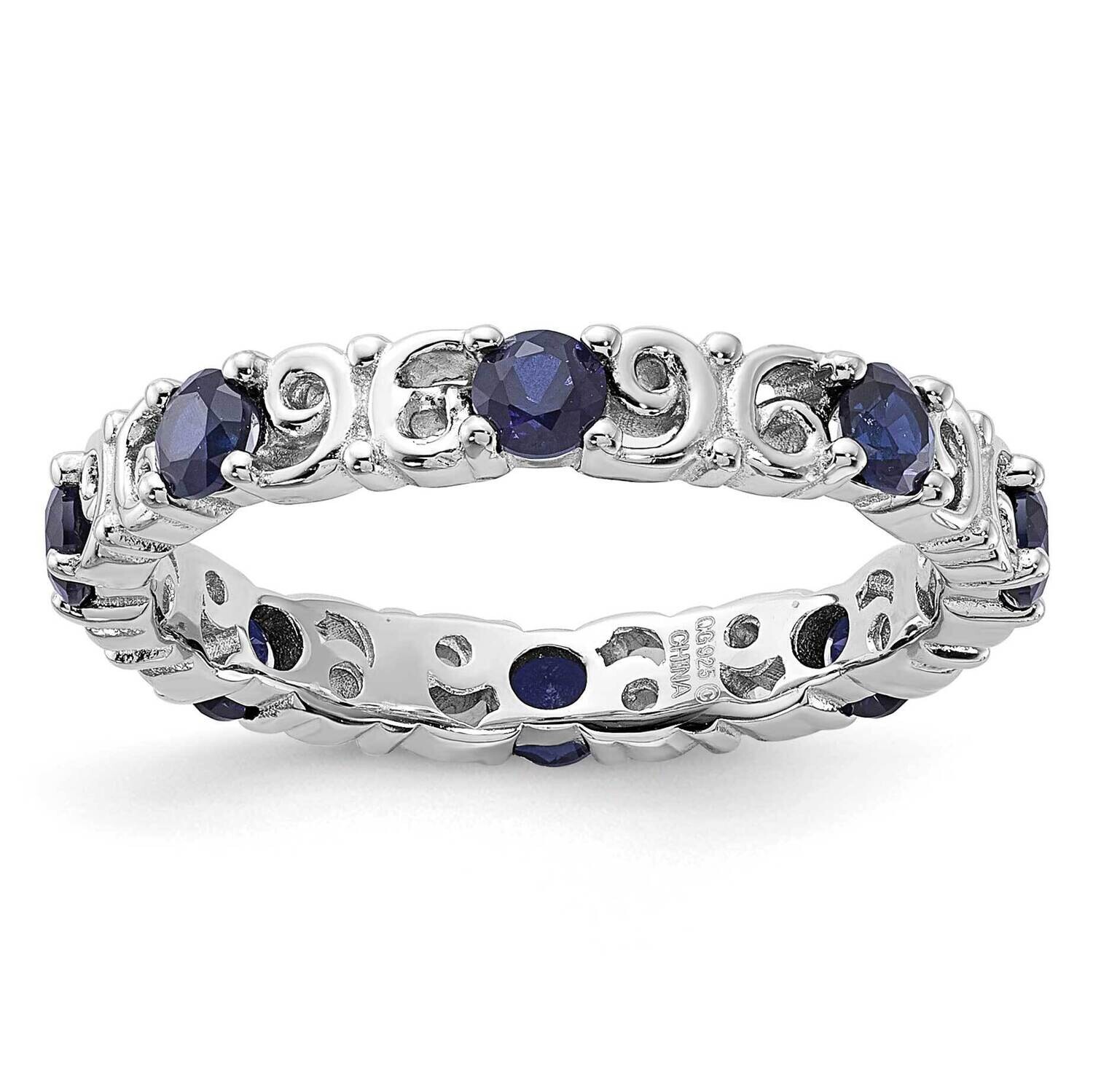 Stackable Expressions Created Sapphire Ring Sterling Silver QSK1221, MPN: QSK1221,