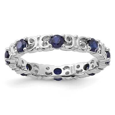 Stackable Expressions Created Sapphire Ring Sterling Silver QSK1221, MPN: QSK1221,