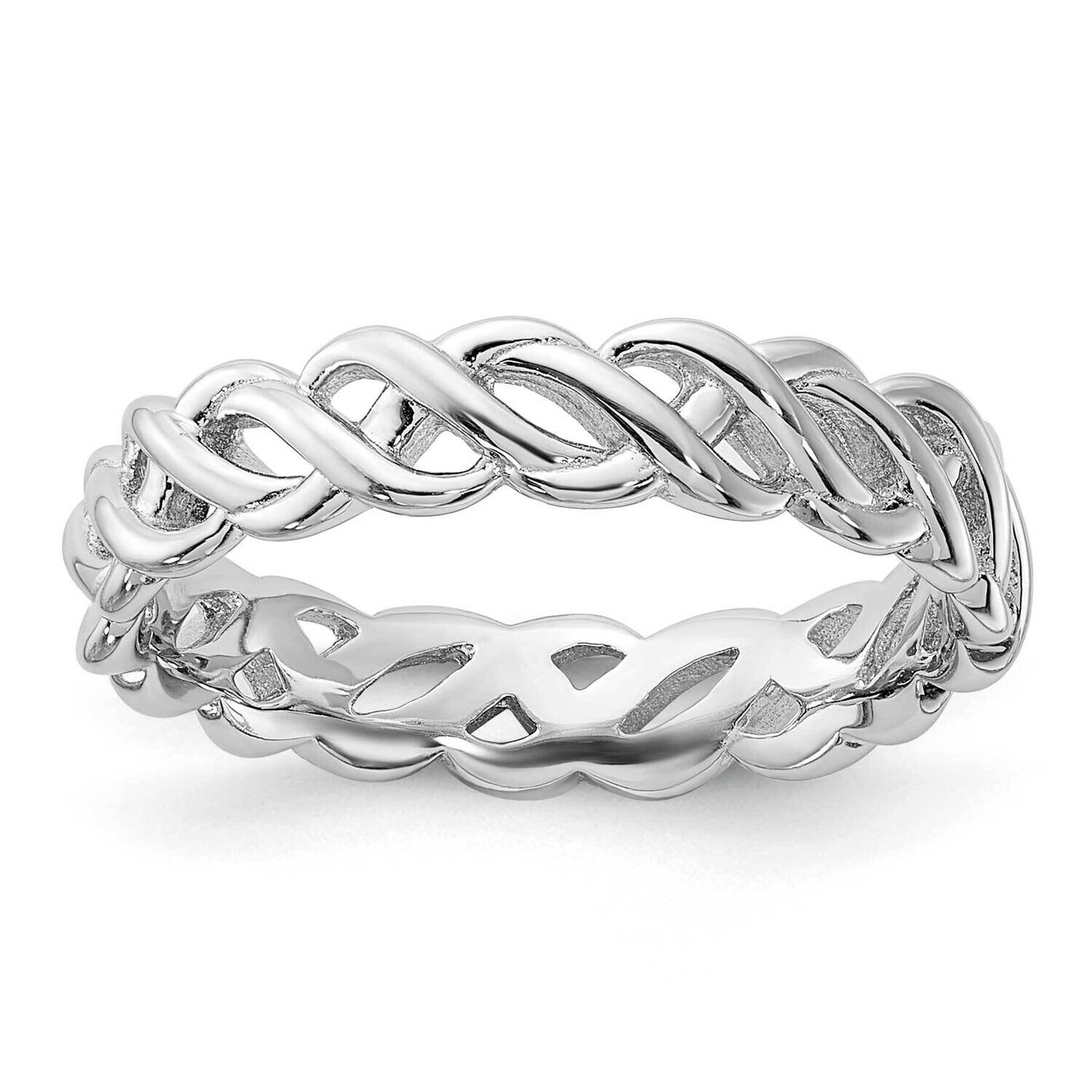 Stackable Expressions Carved BRing Sterling Silver QSK1159