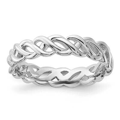 Stackable Expressions Carved BRing Sterling Silver QSK1159, MPN: QSK1159,