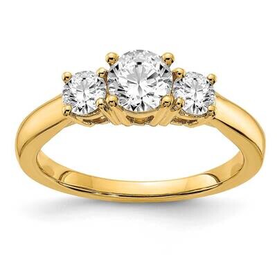 Diamond Si+ H+ 3-Stone Semi-Mount Engagement Ring 14k Gold RM4229-100-AA, MPN: RM4229-100-AA, 88395…