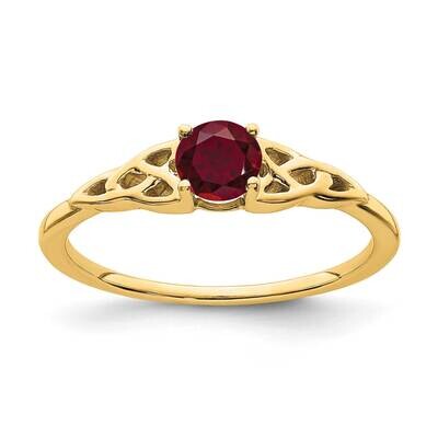 Created Ruby Celtic Knot Ring 14k Gold RM7396-CRU-Y, MPN: RM7396-CRU-Y,