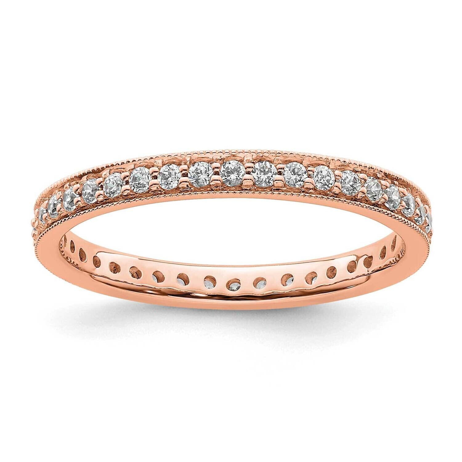 Polished Vintage 1/2 Carat Diamond Complete Eternity Band 14k Rose Gold ET0002-050-8R4, MPN: ET0002…
