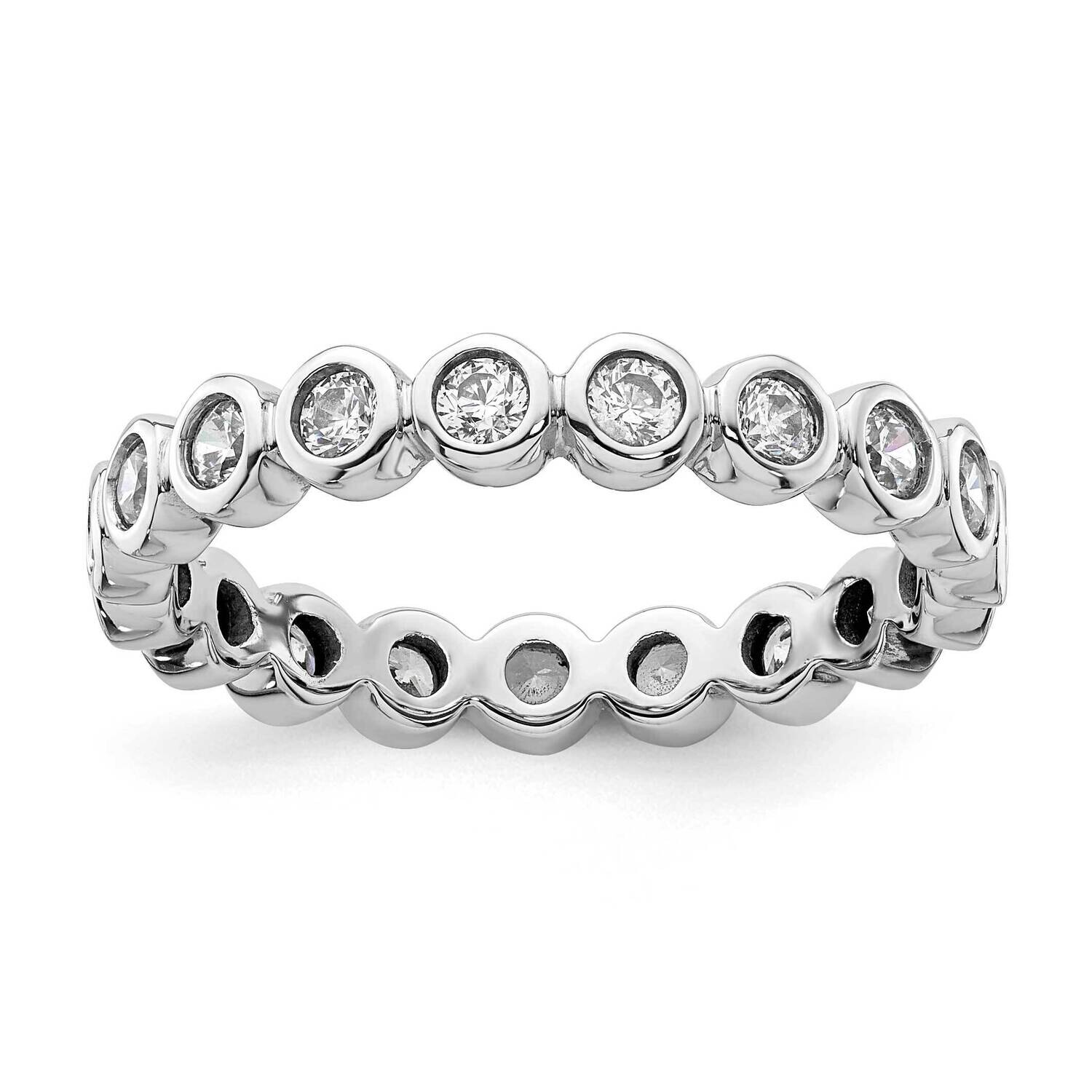 Polished Bezel-Set 1 Carat Diamond Complete Eternity Band 14k White Gold ET0011-100-9W4, MPN: ET001…