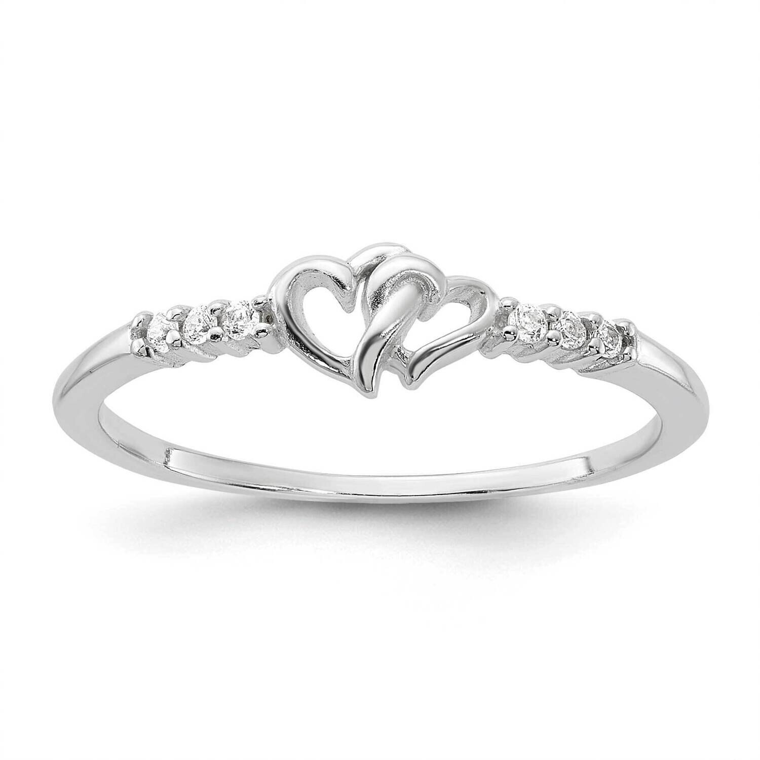 E-Coated CZ Heart Ring Sterling Silver QR7469, MPN: QR7469,