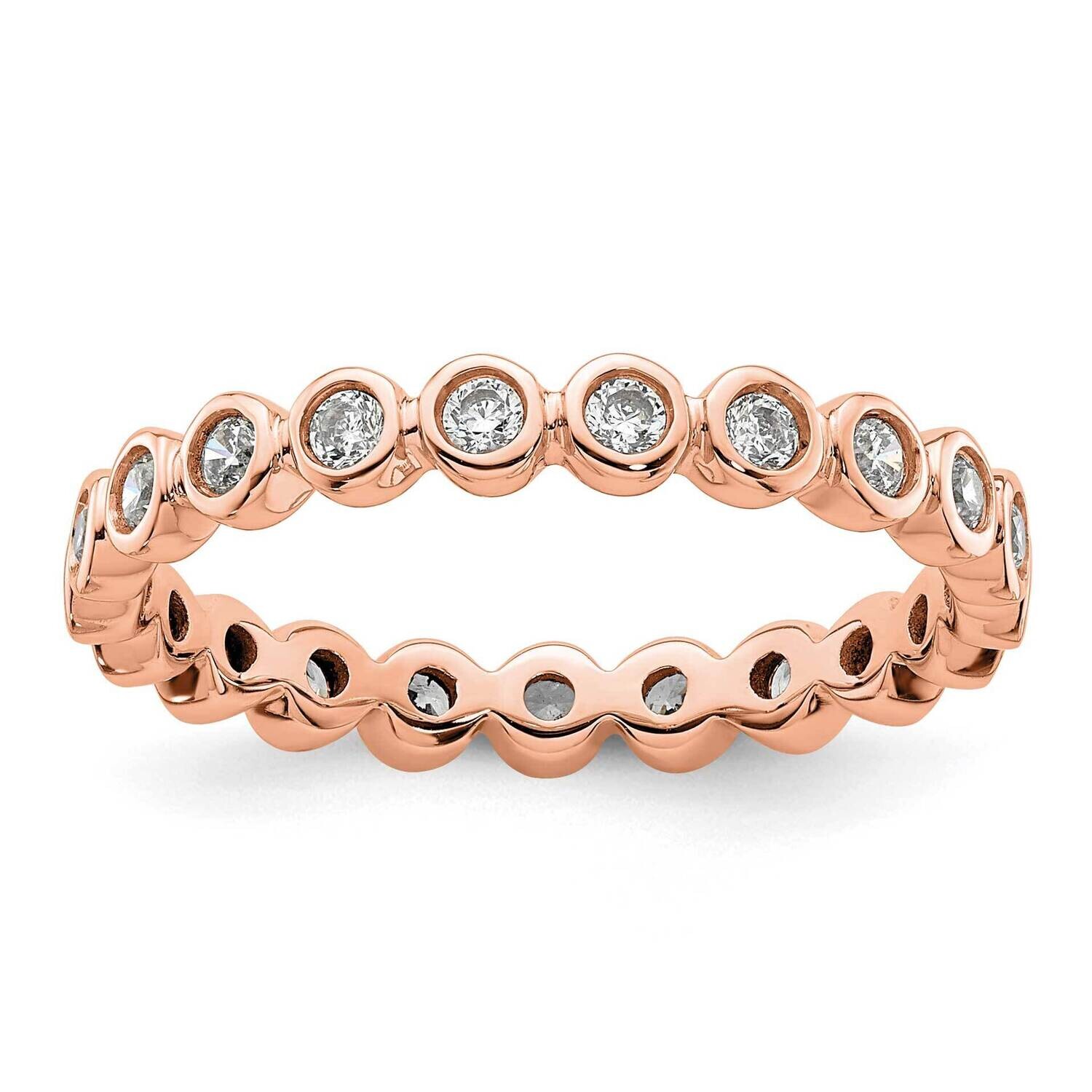 Polished Bezel-Set 1/2 Carat Diamond Complete Eternity Band 14k Rose Gold ET0011-050-8R4, MPN: ET00…