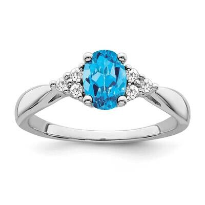 Blue Topaz Diamond Ring 14k White Gold RM7118-BT-012-WA, MPN: RM7118-BT-012-WA, 191101816550