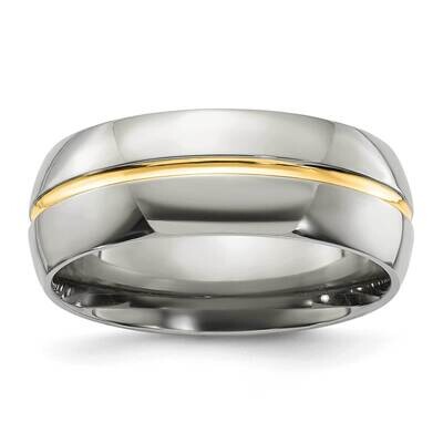 Chisel Yellow Ip-Plated Grooved 8mm Polished Band Titanium TB495 by Men&#39;s Jewelry and Accessories, …