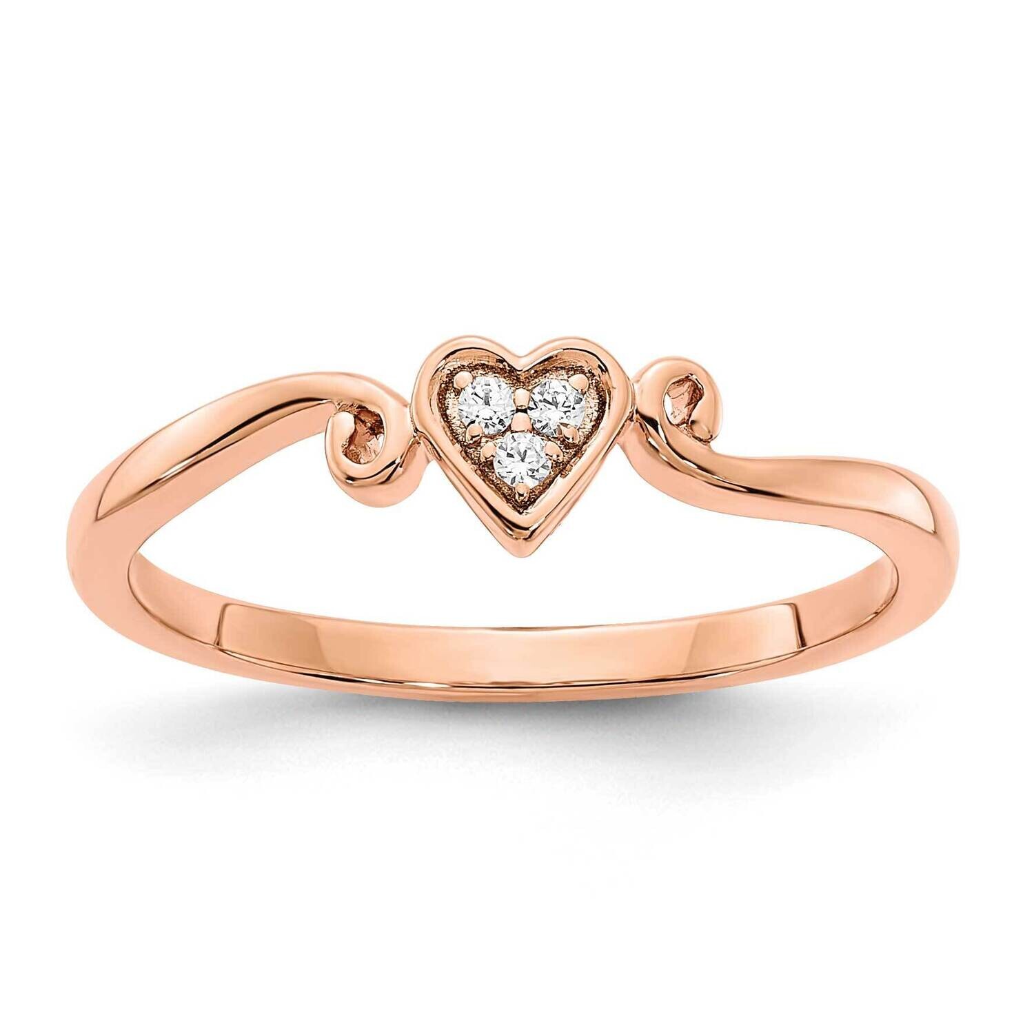 Polished Heart Diamond Ring 10k Rose Gold RM8412-003-1RA