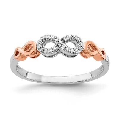 White Rhodium Diamond Infinity Ring 10k Rose Gold RM5733-006-1WRA, MPN: RM5733-006-1WRA,