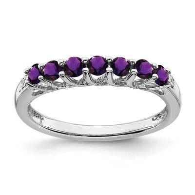 Amethyst Diamond 7-Stone Ring 10k White Gold RM7411-AM-001-1WA, MPN: RM7411-AM-001-1WA, 191101662898