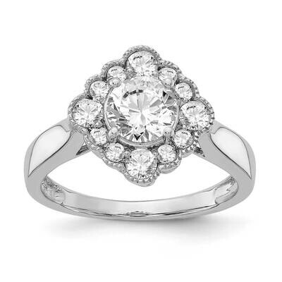 True Origin 1/4 Carat Diamond Vs/Si D E F Round Semi Mount Fancy Halo Engagement Ring 14k White Gol…