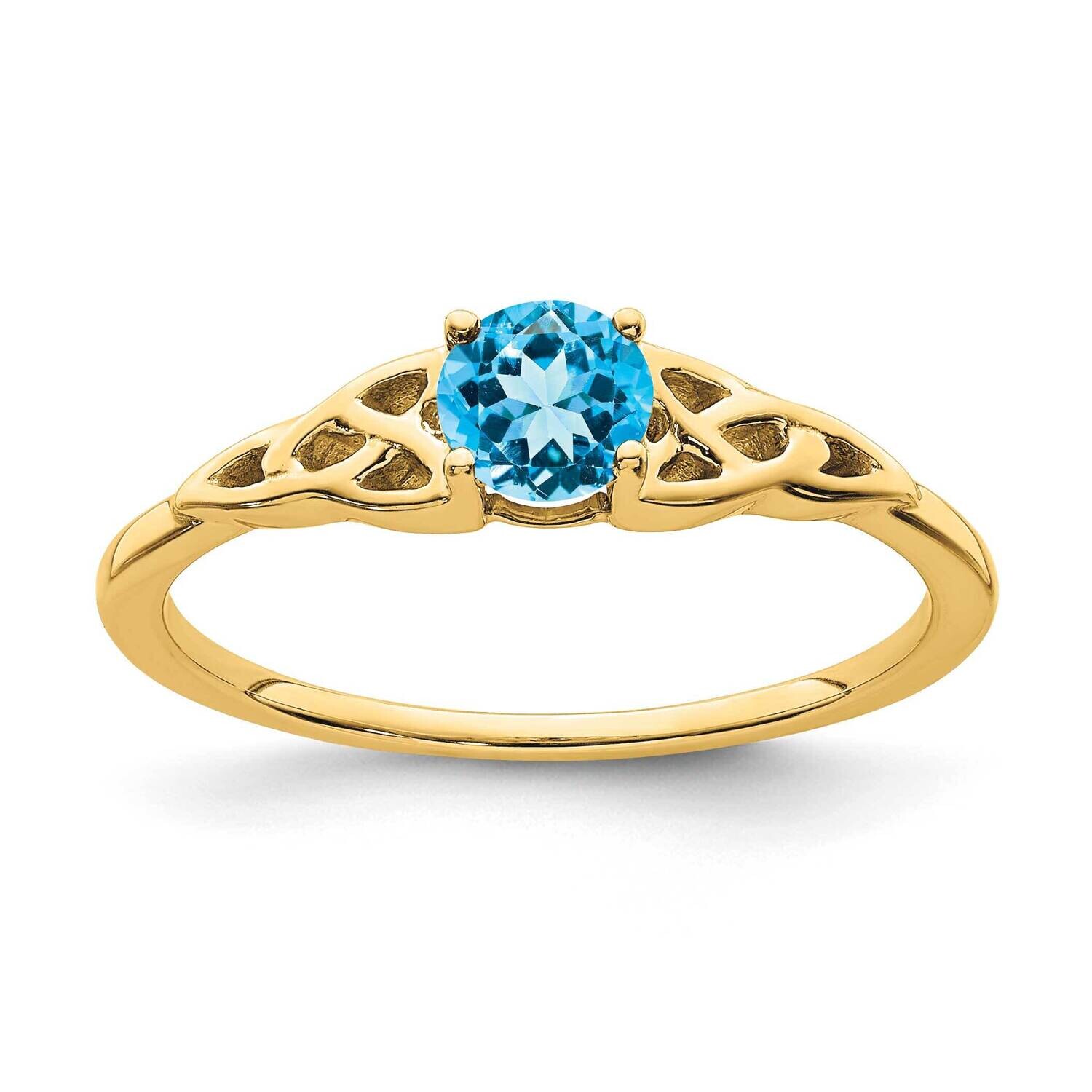 Blue Topaz Celtic Knot Ring 14k Gold RM7396-BT-Y, MPN: RM7396-BT-Y,