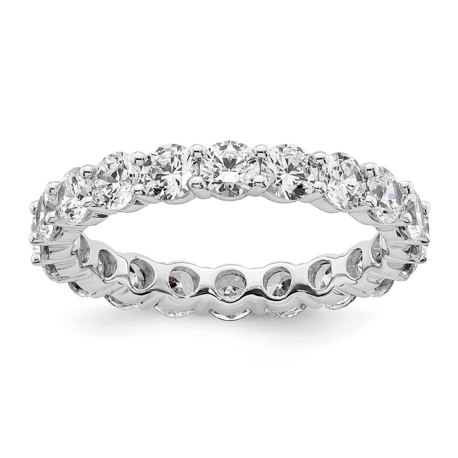 Polished Shared Prong 3 Carat Diamond Complete Eternity Band 14k White Gold ET0001-300-9W4