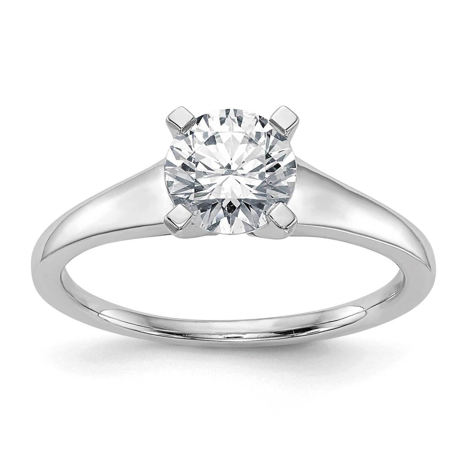 1 Carat 6.50 mm 4-Prong Round Solitaire Engagement Ring Mounting 14k White Gold RM1932E-100-CWAA