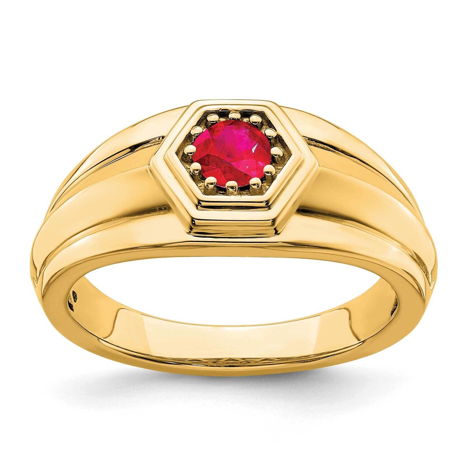 Ruby Mens Ring 14k Gold RM7472-RU-Y, MPN: RM7472-RU-Y,