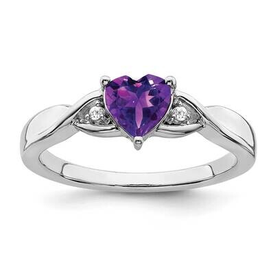 Amethyst Diamond Ring Sterling Silver Rhodium-Plated RM7413-AM-002-SSA, MPN: RM7413-AM-002-SSA,
