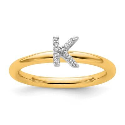 Stackable Diamond Initial K Ring 14k Gold SK2112KY, MPN: SK2112KY,
