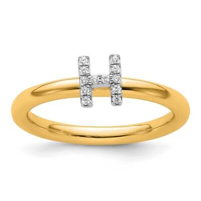 Stackable Diamond Initial H Ring 14k Gold SK2112HY, MPN: SK2112HY,