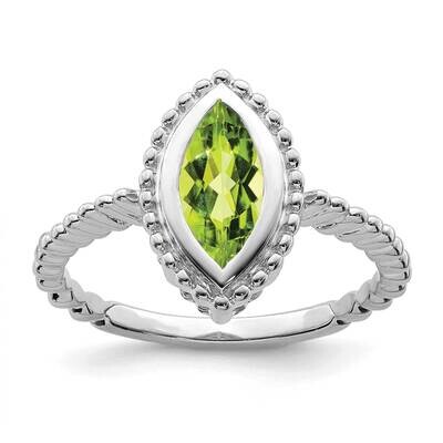 Marquise Peridot Ring 14k White Gold RM7204-PE-W, MPN: RM7204-PE-W, 191101824388