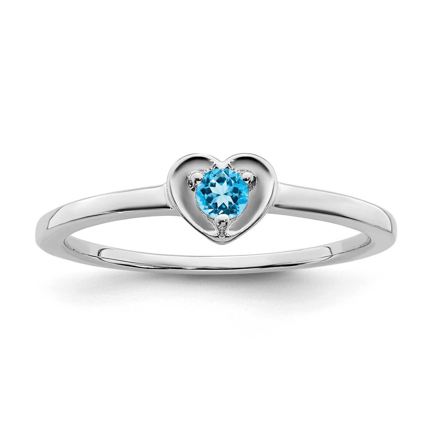 Blue Topaz Heart Ring 10k White Gold RM7397-BT-1W