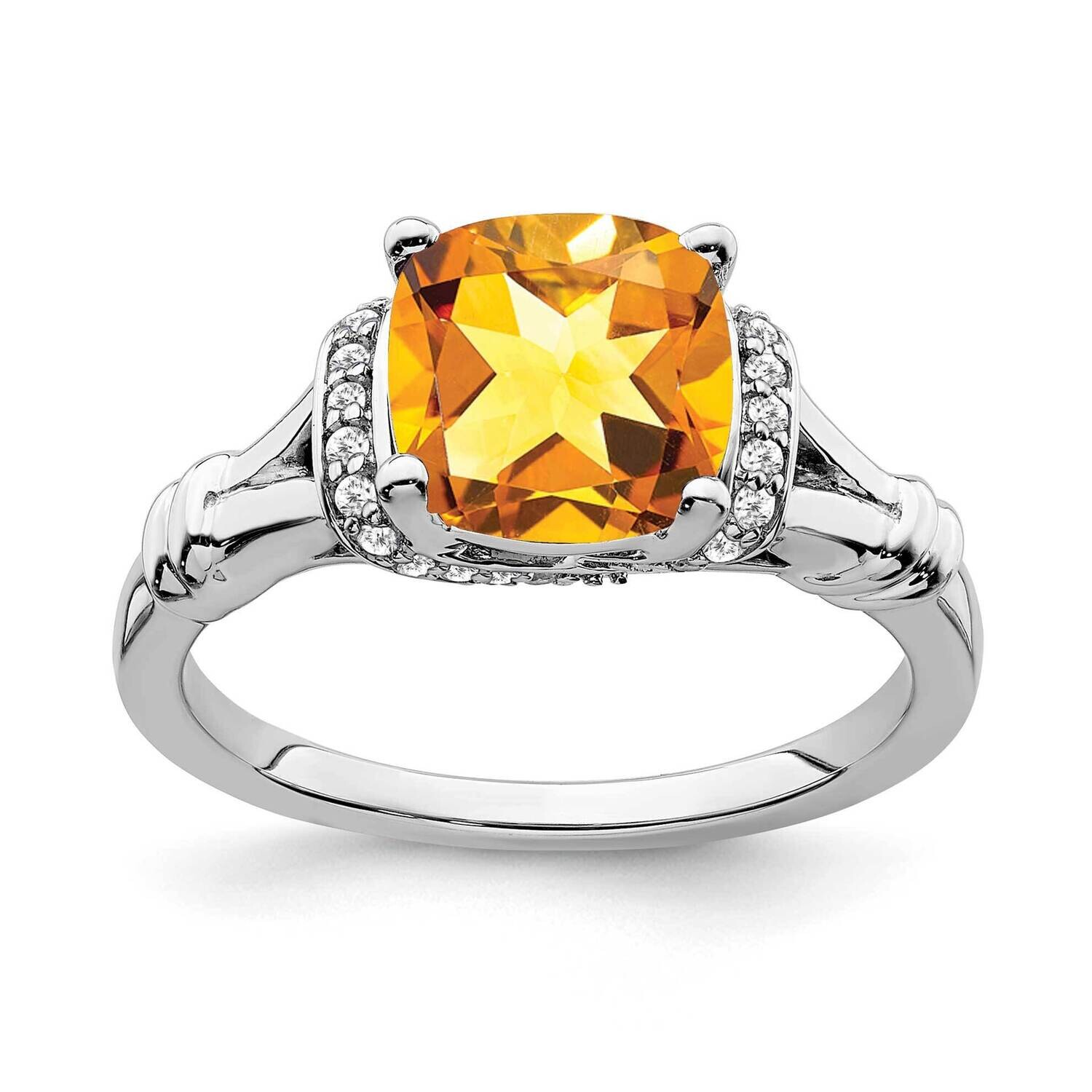 Citrine Diamond Ring 14k White Gold RM7158-CI-013-WA, MPN: RM7158-CI-013-WA, 191101819407
