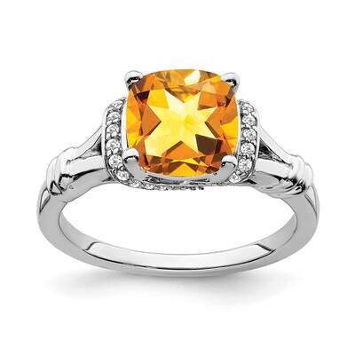Citrine Diamond Ring 14k White Gold RM7158-CI-013-WA, MPN: RM7158-CI-013-WA, 191101819407