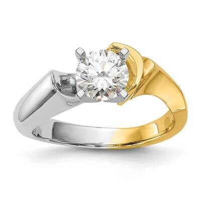 Peg Set Solitaire Engagement Ring Mounting 14k Two-Tone Gold RM2015E-CYWAA, MPN: RM2015E-CYWAA,