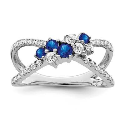 Sapphire Diamond Ring 14k White Gold RM7243-SA-040-WA, MPN: RM7243-SA-040-WA, 191101826337