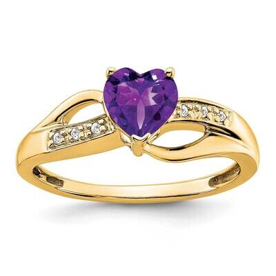 Amethyst Diamond Heart Ring 14k Gold RM7152-AM-003-YA, MPN: RM7152-AM-003-YA, 191101817991